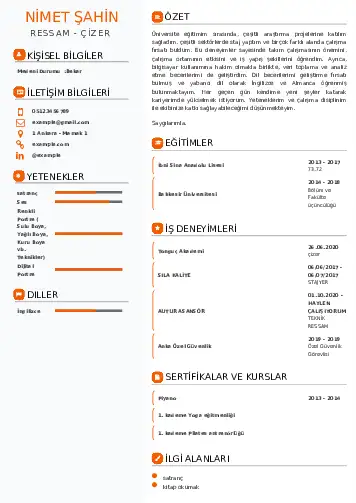 Ressam Cv Örnekleri cv indir